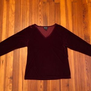 Vintage New York and Company Red Velvet Shirt M